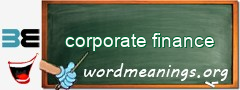 WordMeaning blackboard for corporate finance